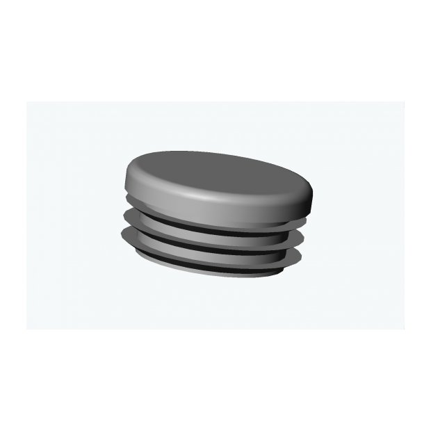 Embout rond à ailettes diam. 16 mm Plastique GRIS