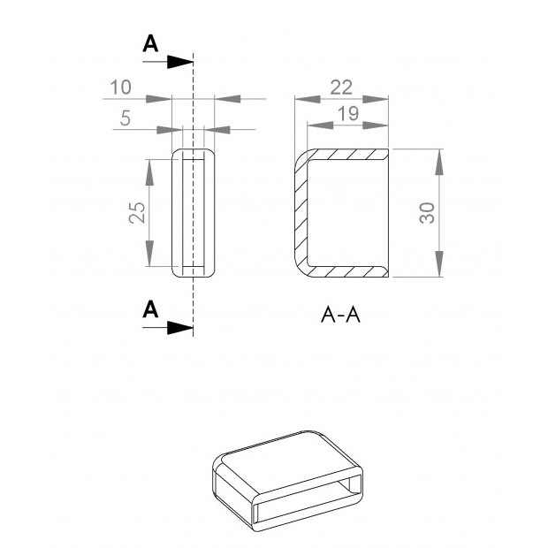 Embout pied orientable coiffant pour tube à plat